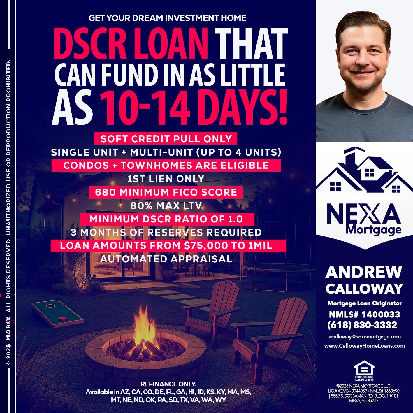 DSCR LOAN -TERM DOPAMINE - Andrew Calloway - Loan Officer