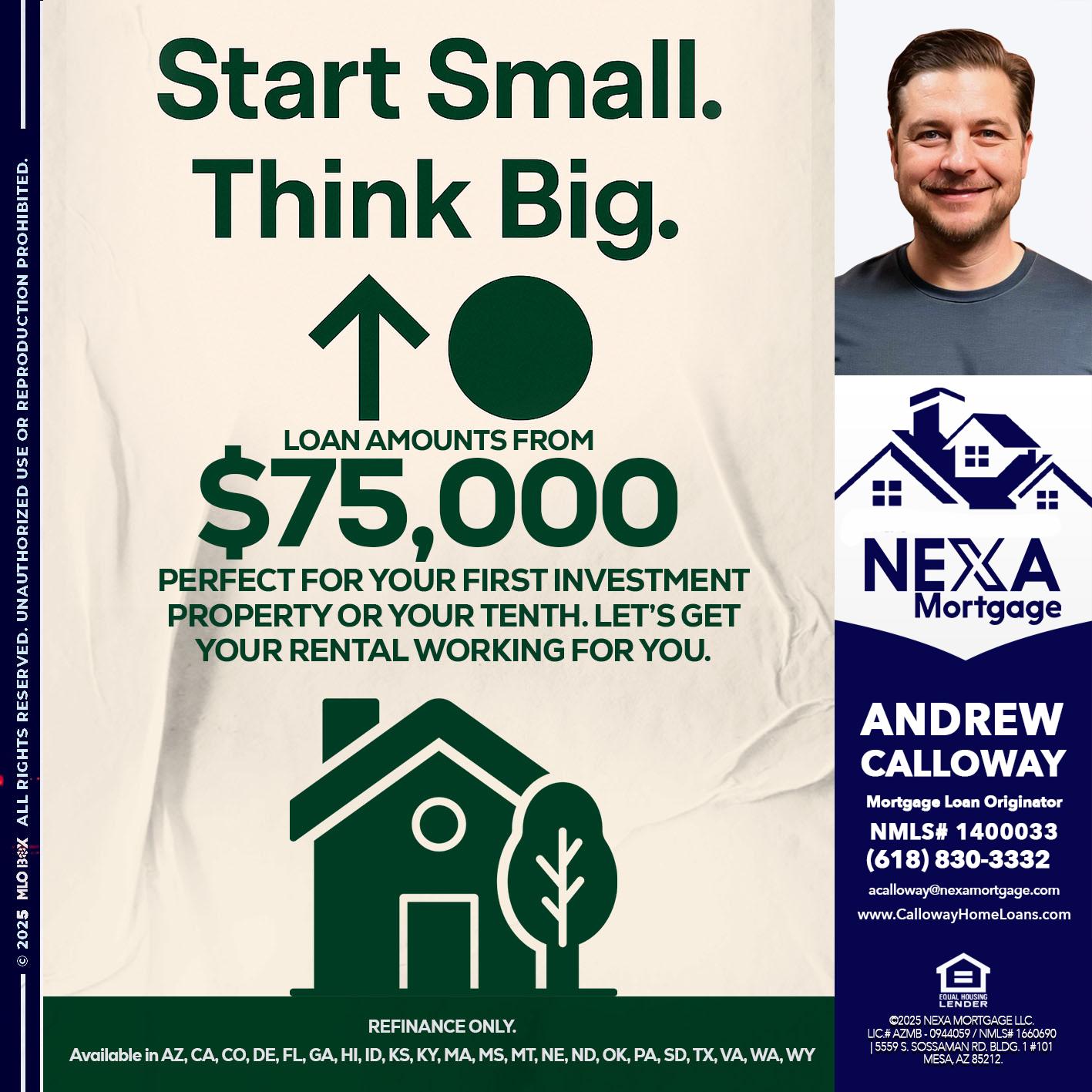 START SMALL - Andrew Calloway -Loan Officer