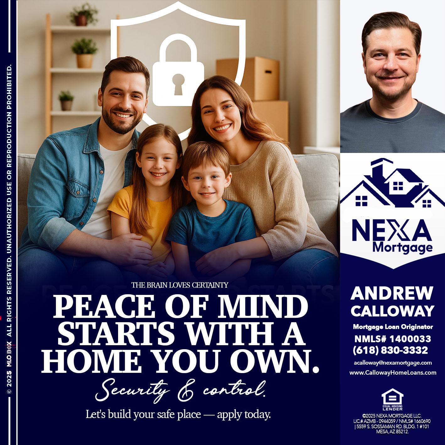 peace of mind - Andrew Calloway -Loan Officer
