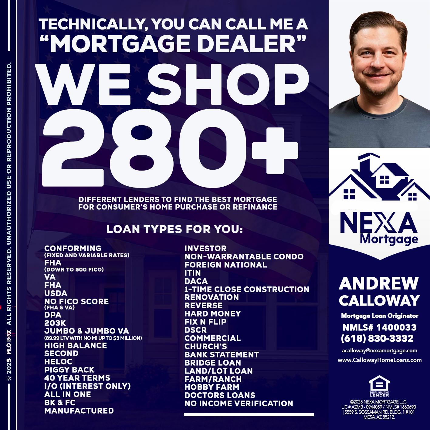 WE SHOP 280 + - Andrew Calloway -Loan Officer