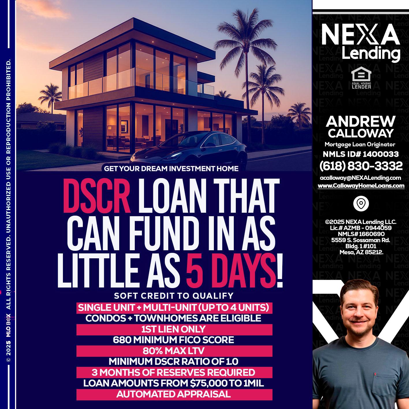 DSCR - Andrew Calloway -Loan Officer