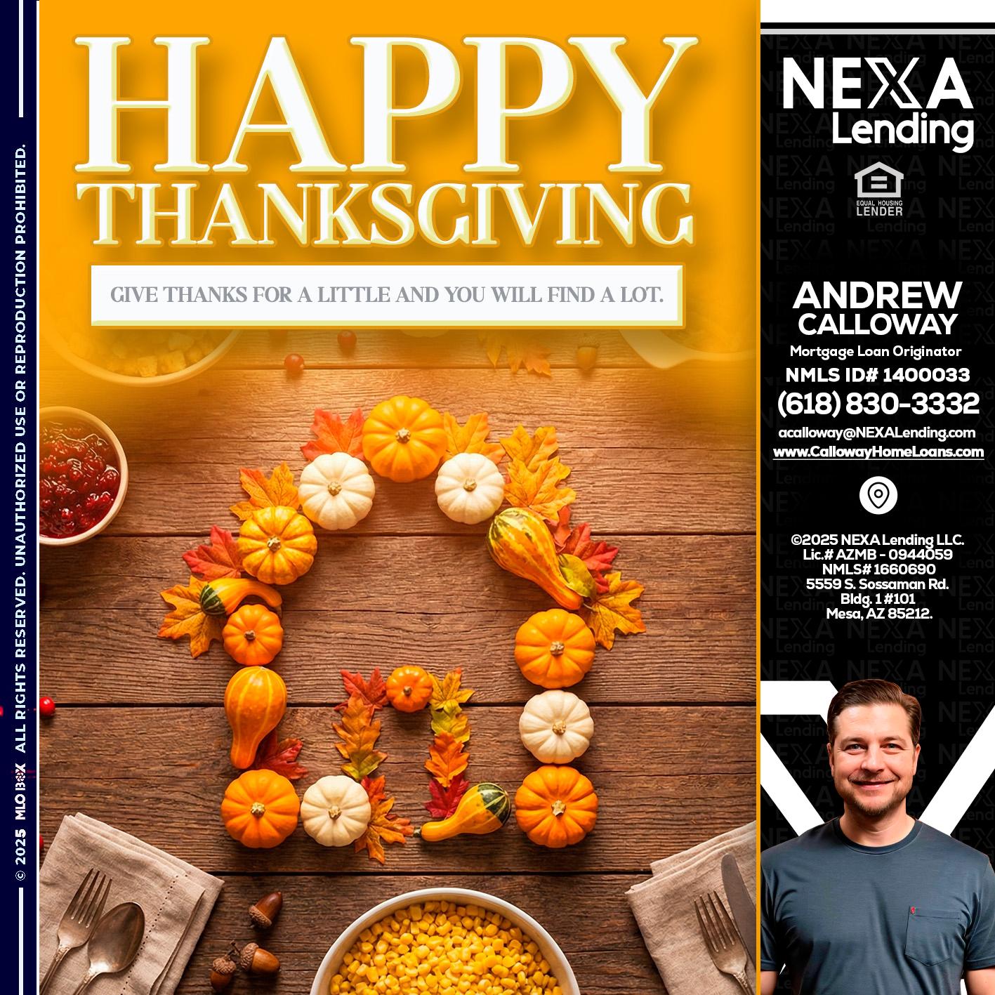 HAPPY THANKSGIVING - Andrew Calloway -Loan Officer