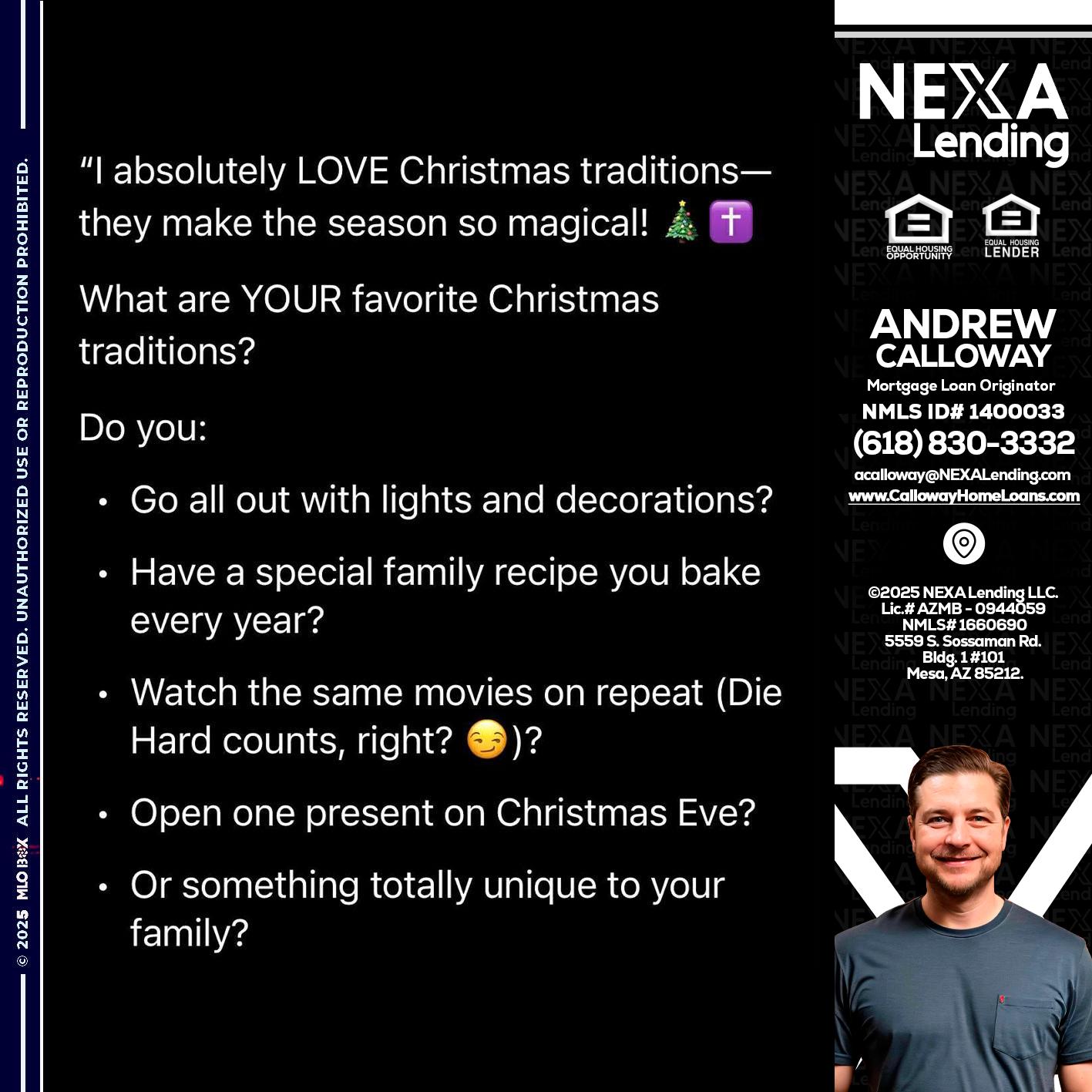 I love christmas - Andrew Calloway -Loan Officer