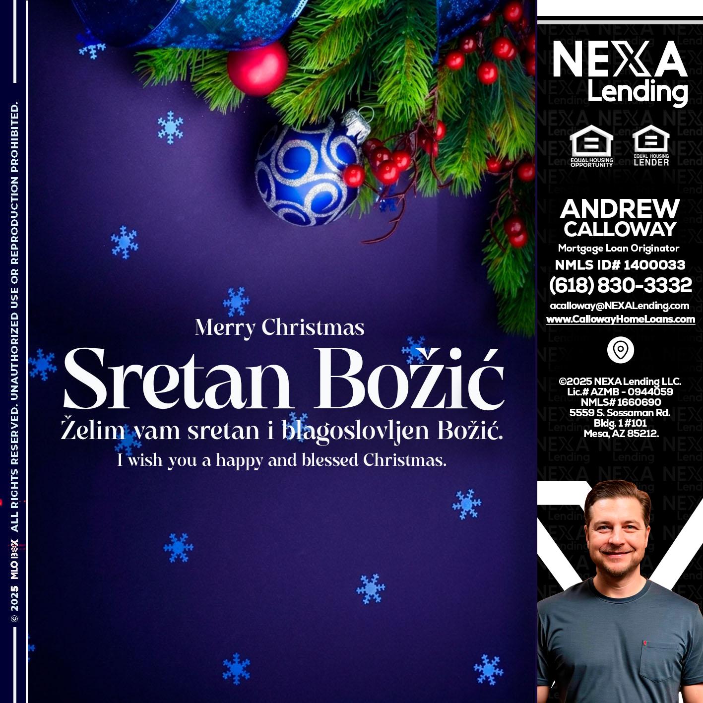 Sretan Božić - Andrew Calloway -Loan Officer