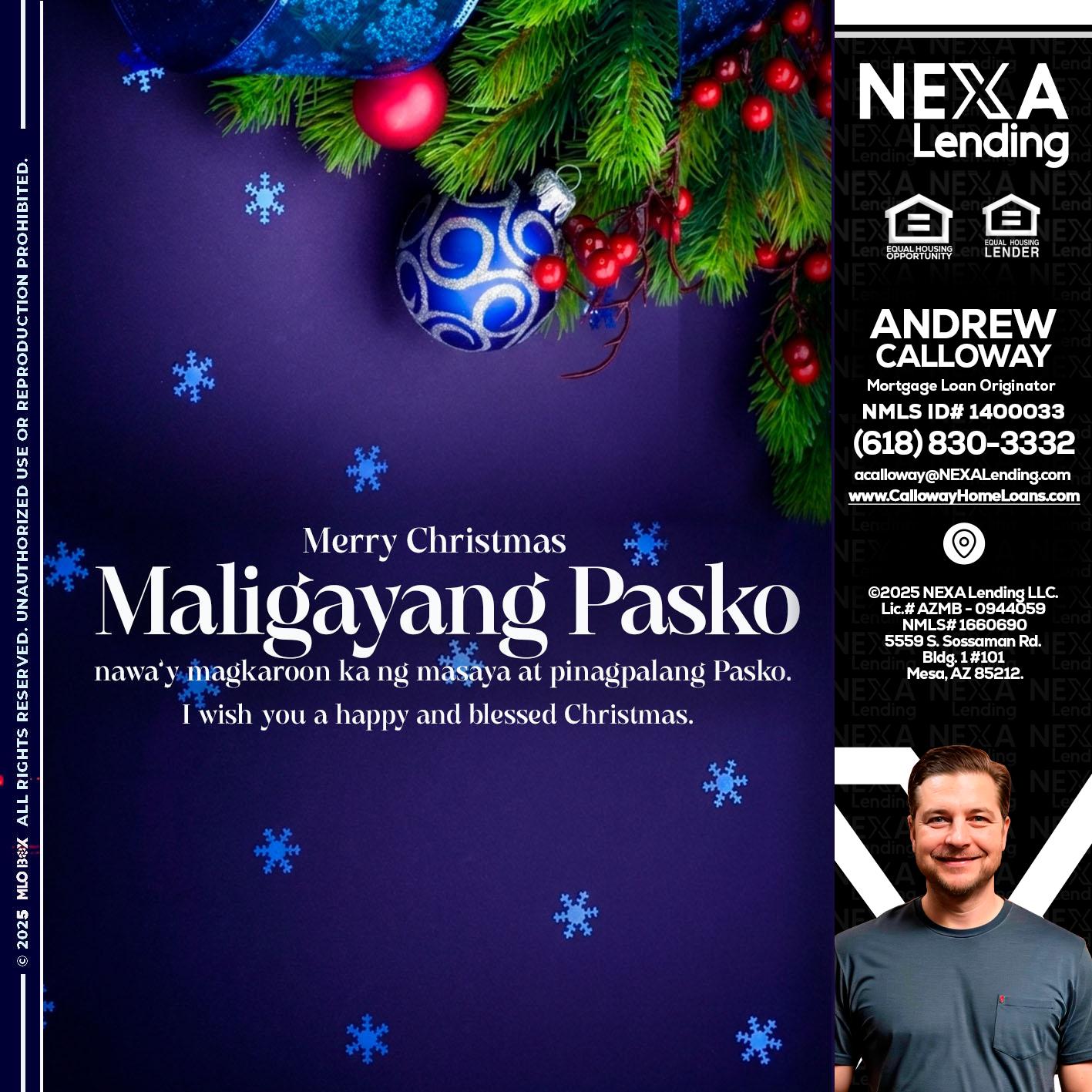 Maligayang Pasko - Andrew Calloway -Loan Officer