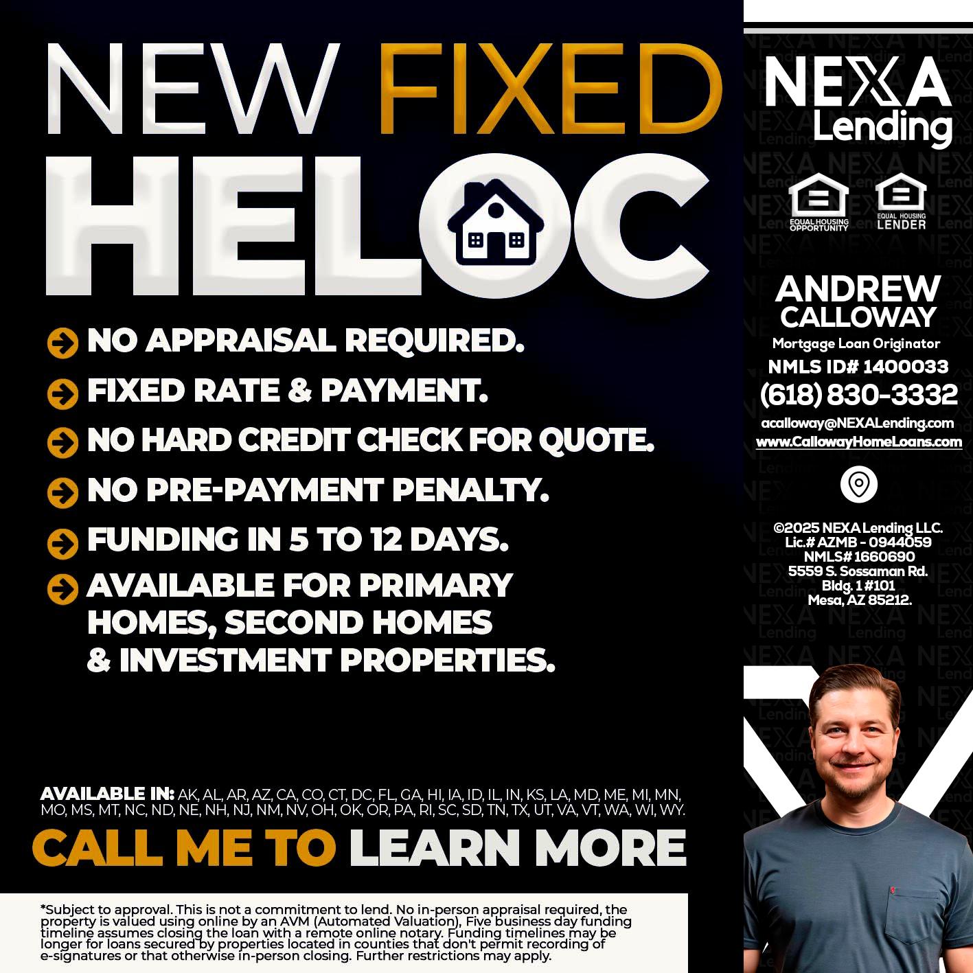 HELOC - Andrew Calloway -Loan Officer