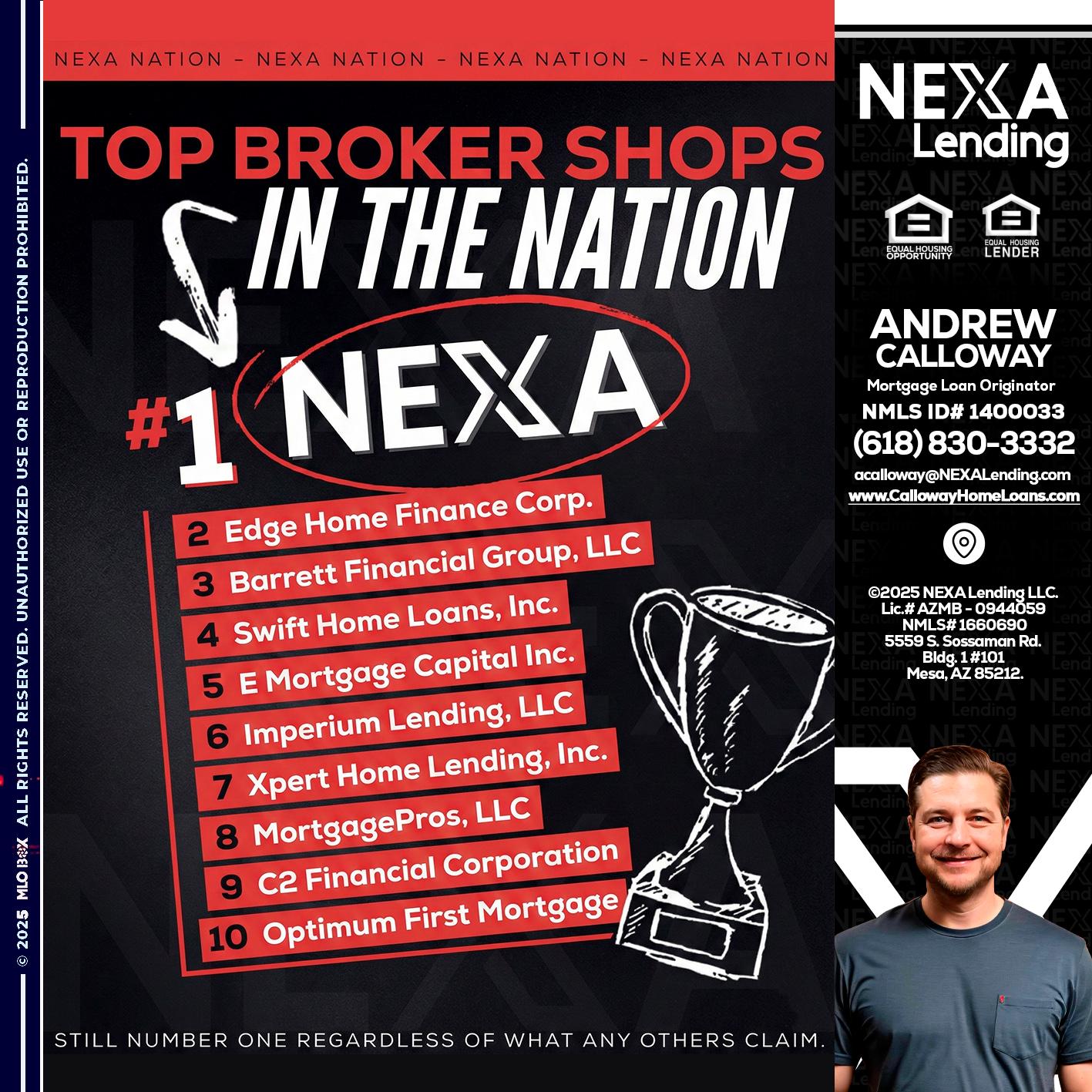 top broker - Andrew Calloway -Loan Officer
