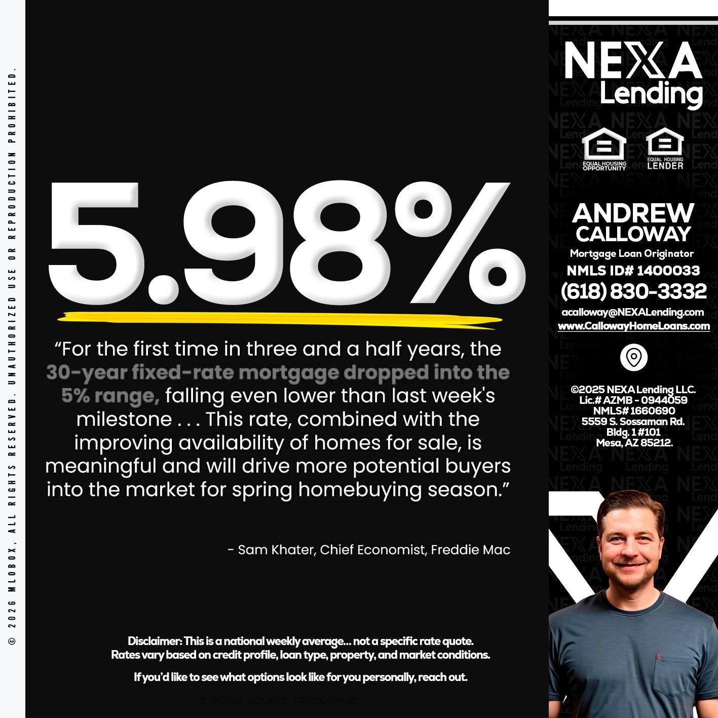 5.98% - Andrew Calloway -Loan Officer