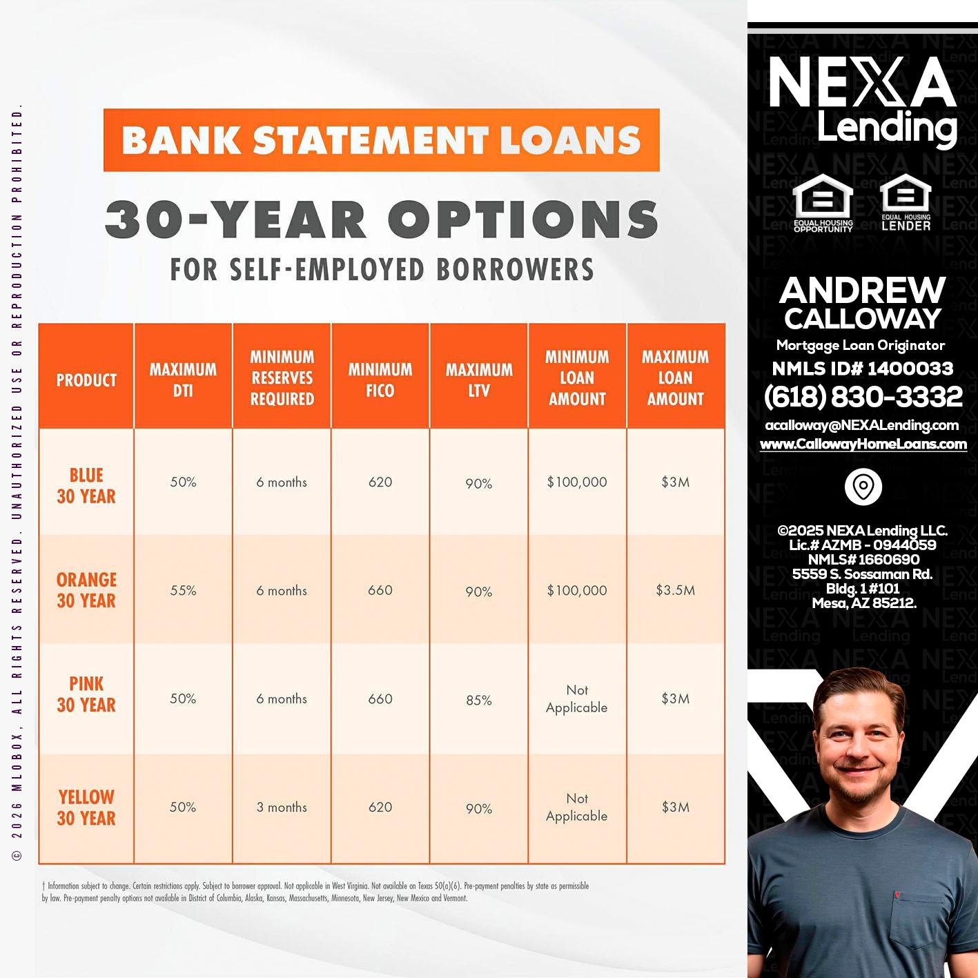 30 YEARS OPTIONS - Andrew Calloway -Loan Officer