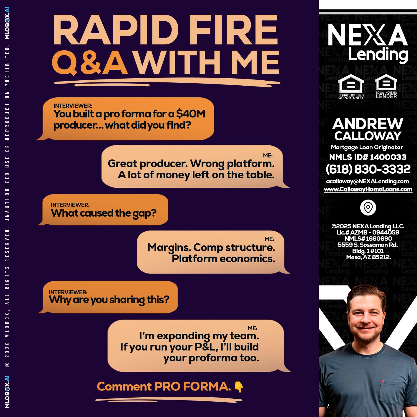 RAPID FIRE - Andrew Calloway -Loan Officer