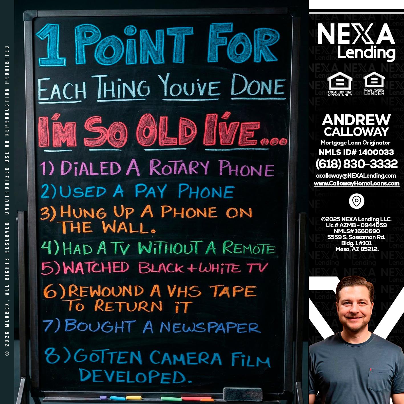 1 point for - Andrew Calloway -Loan Officer