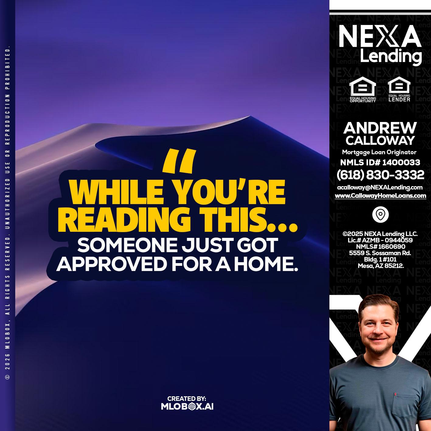 WHILE YOU - Andrew Calloway -Loan Officer