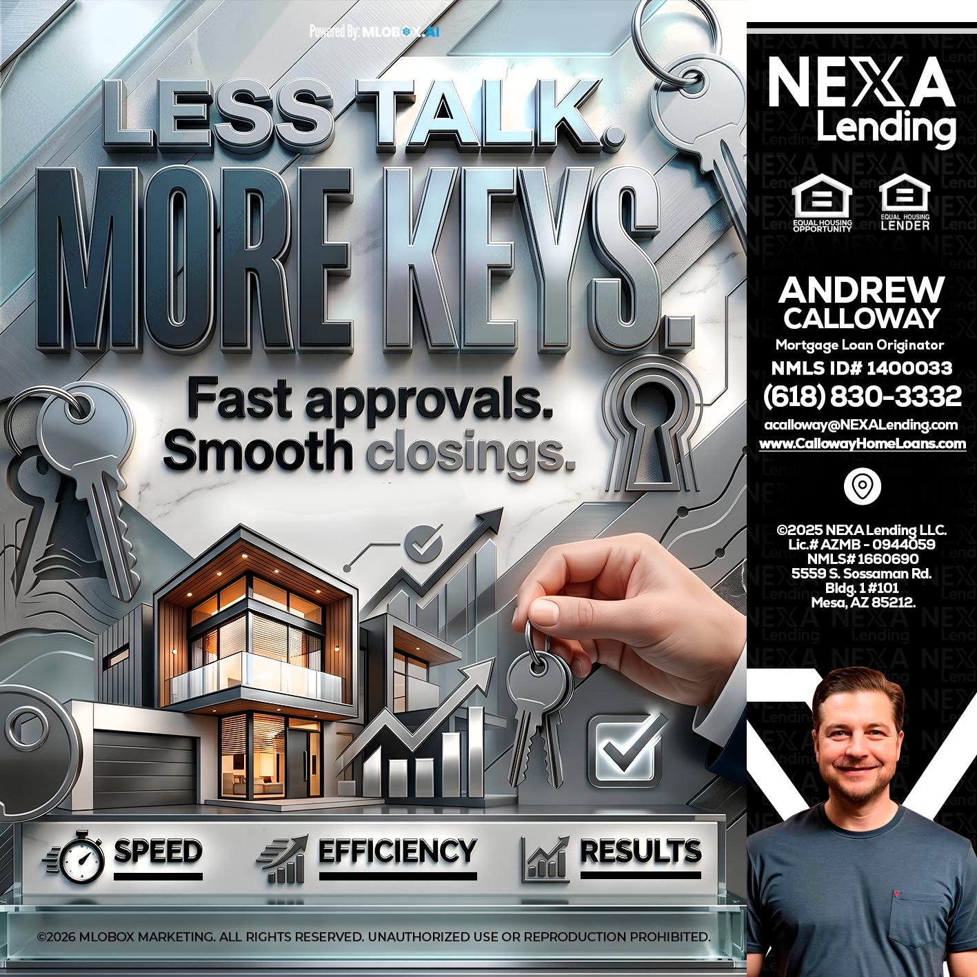 LESS TALK, MORE KEYS! - Andrew Calloway -Loan Officer